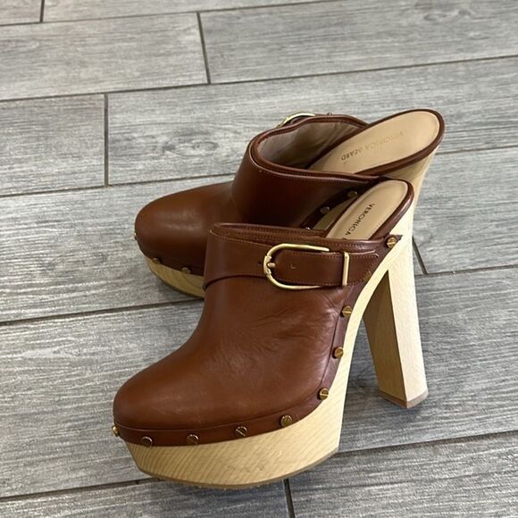 Veronica Beard Aken Leather Studded Clog New! - Picture 7 of 11